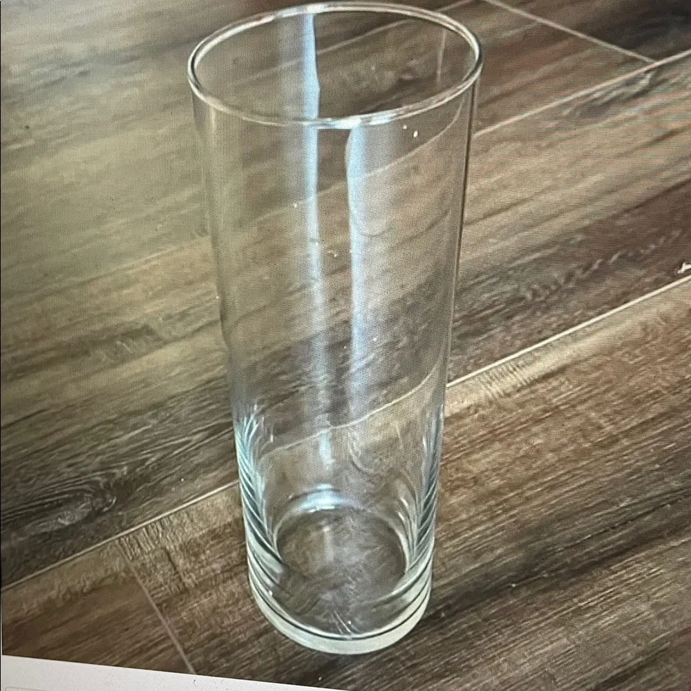 Clear glass cylinder floral vase 10